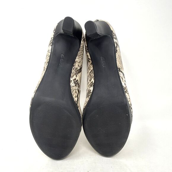 Clarks Adriel Viola Pumps Womens Sz 7.5 Leather Snakeskin High Heel Stiletto NEW - Picture 14 of 15